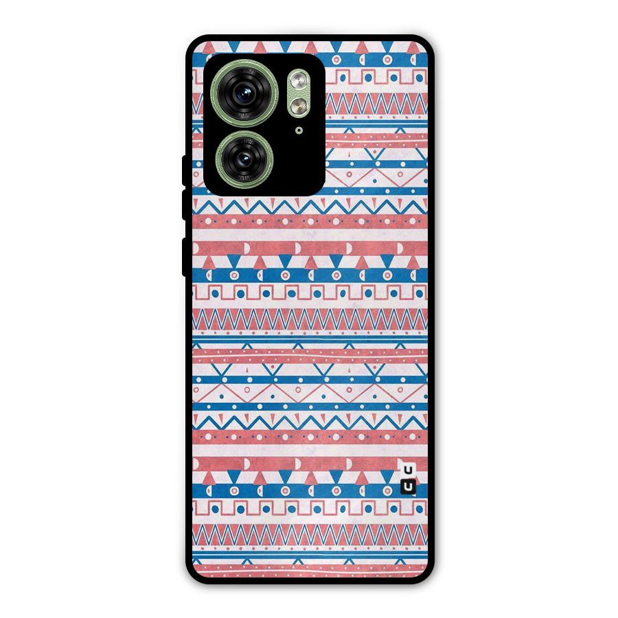Seamless Ethnic Pattern Metal Back Case for Motorola Edge 40 5G
