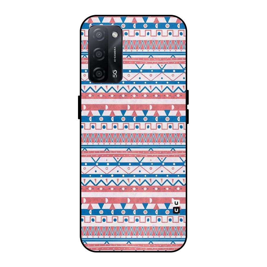 Seamless Ethnic Pattern Metal Back Case for Oppo A53s 5G