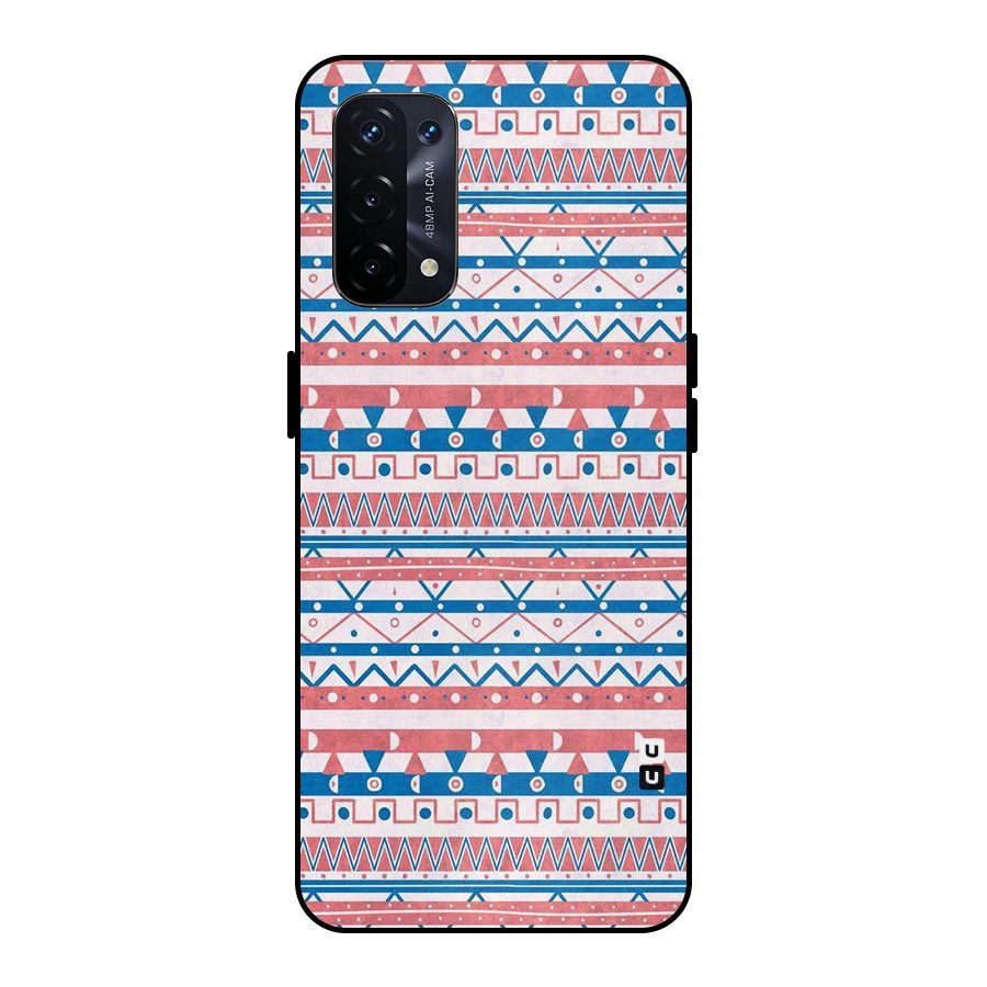 Seamless Ethnic Pattern Metal Back Case for Oppo A74 5G
