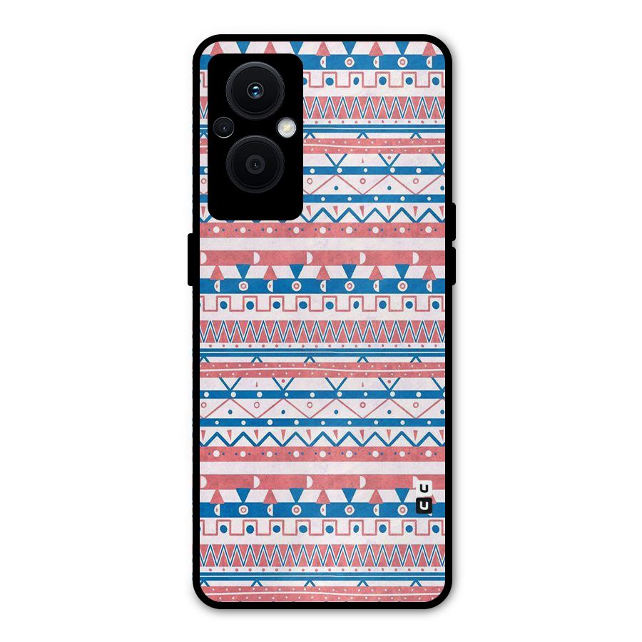 Seamless Ethnic Pattern Metal Back Case for Oppo F21s Pro 5G