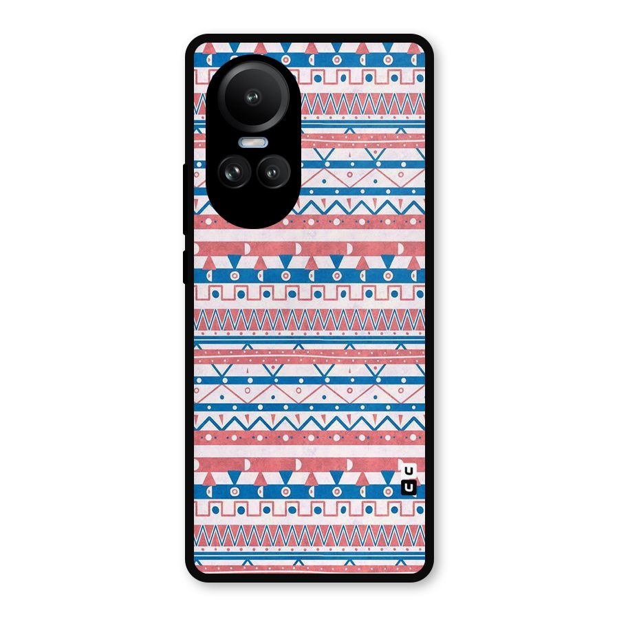 Seamless Ethnic Pattern Metal Back Case for Oppo Reno10 Pro