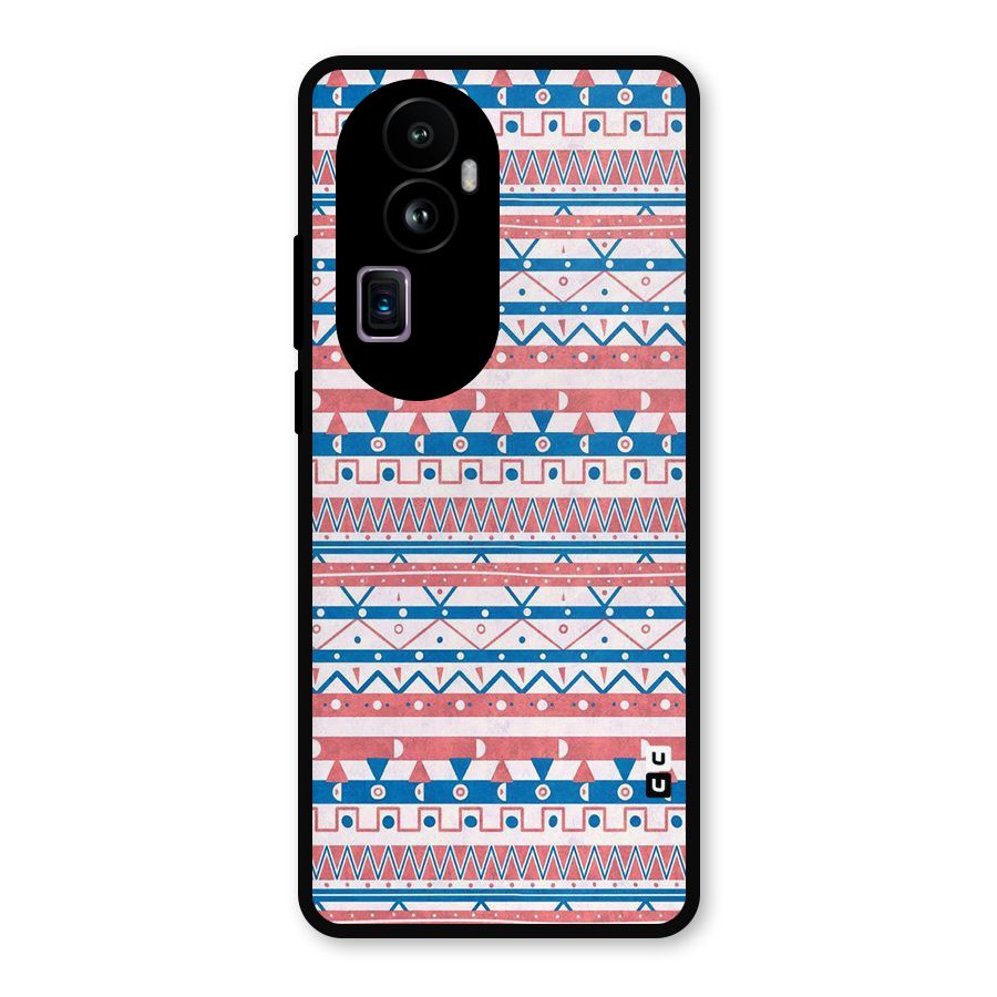 Seamless Ethnic Pattern Metal Back Case for Oppo Reno10 Pro Plus