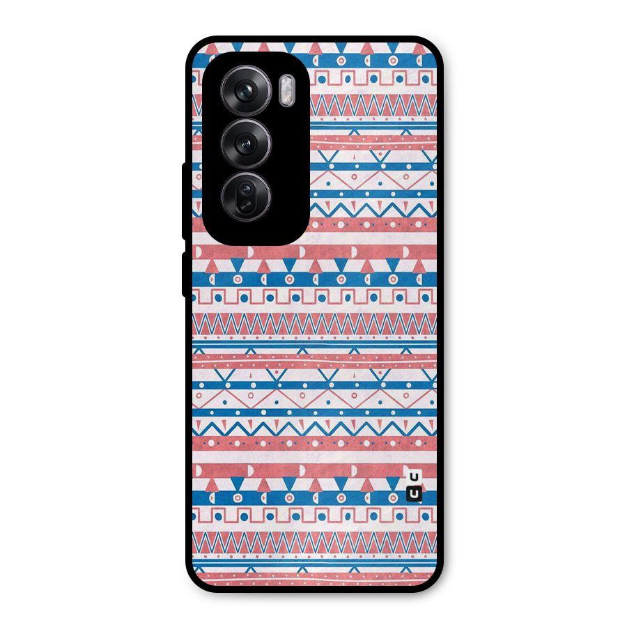 Seamless Ethnic Pattern Metal Back Case for Oppo Reno12 Pro