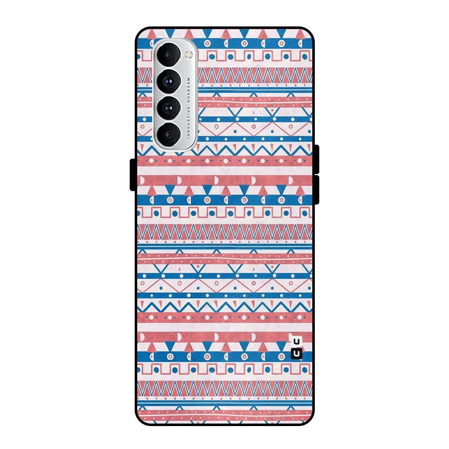 Seamless Ethnic Pattern Metal Back Case for Oppo Reno4 Pro