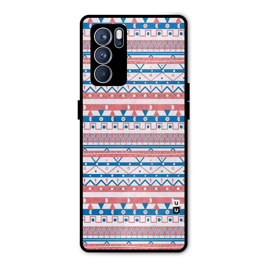 Seamless Ethnic Pattern Metal Back Case for Oppo Reno6 Pro 5G
