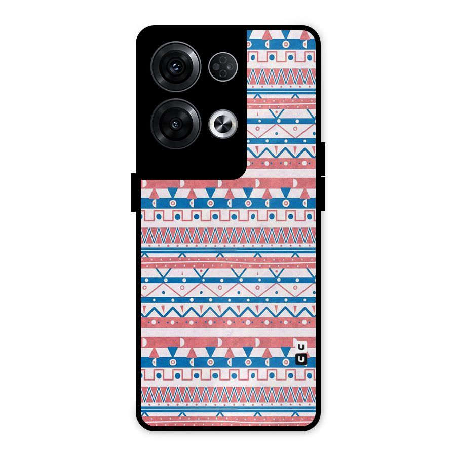 Seamless Ethnic Pattern Metal Back Case for Oppo Reno8 Pro 5G