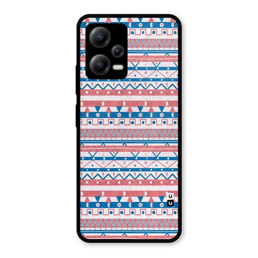 Seamless Ethnic Pattern Metal Back Case for Redmi Note 12 5G