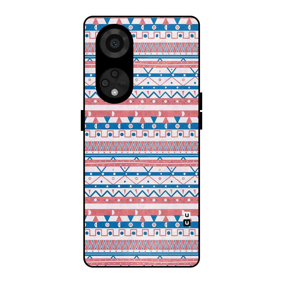 Seamless Ethnic Pattern Metal Back Case for Reno8 T 5G