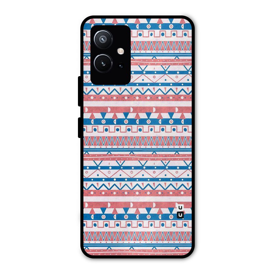 Seamless Ethnic Pattern Metal Back Case for Vivo T1 5G