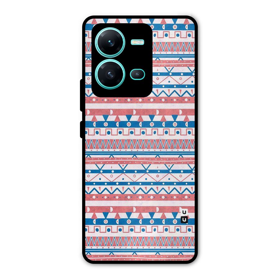Seamless Ethnic Pattern Metal Back Case for Vivo V25