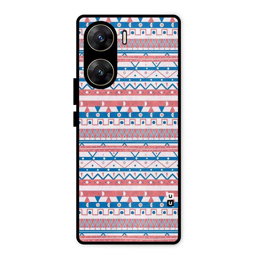 Seamless Ethnic Pattern Metal Back Case for Vivo V29e