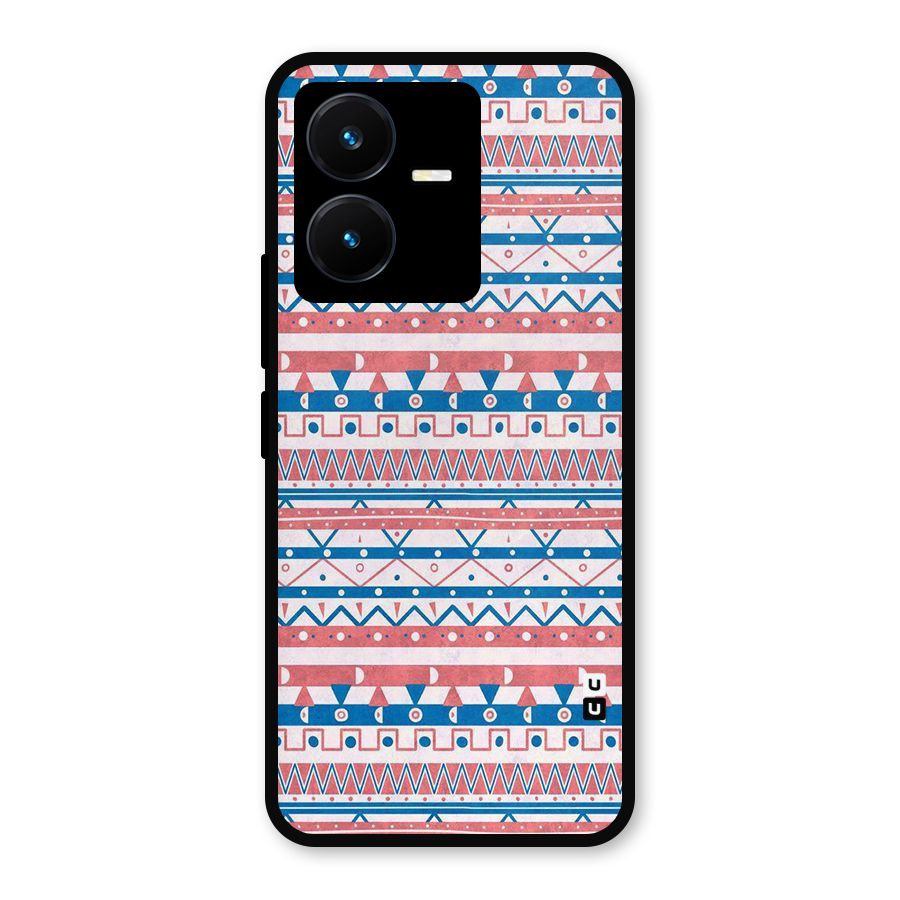 Seamless Ethnic Pattern Metal Back Case for Vivo Y22