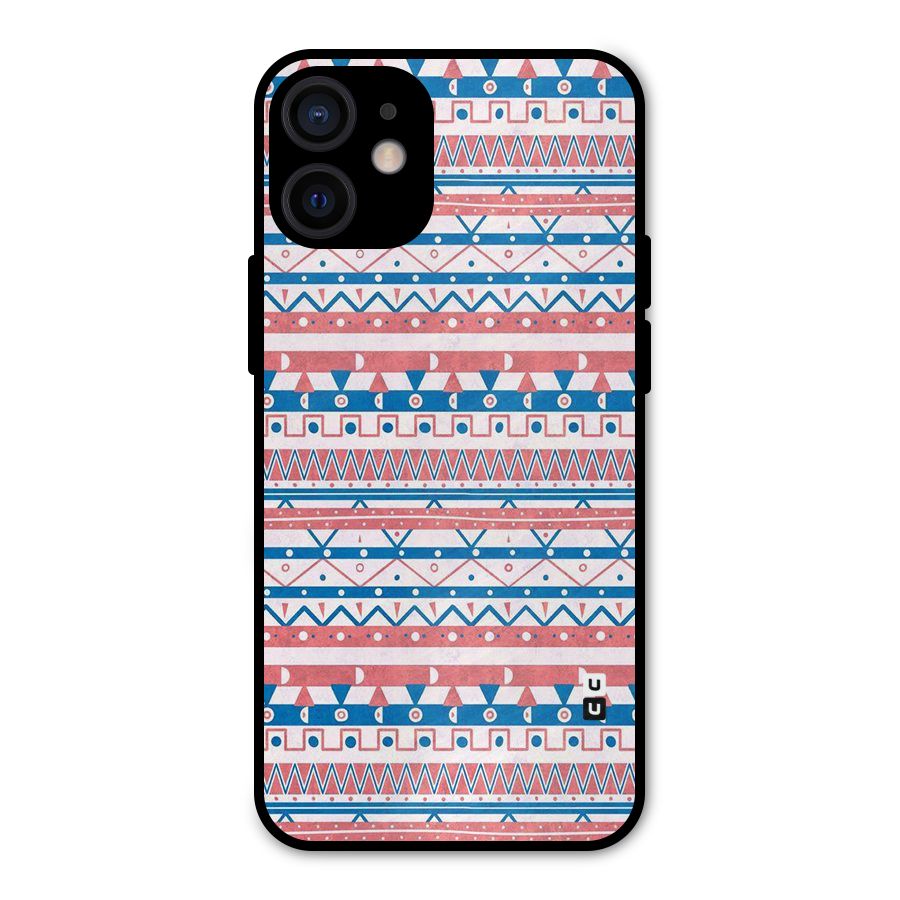 Seamless Ethnic Pattern Metal Back Case for iPhone 12 Mini