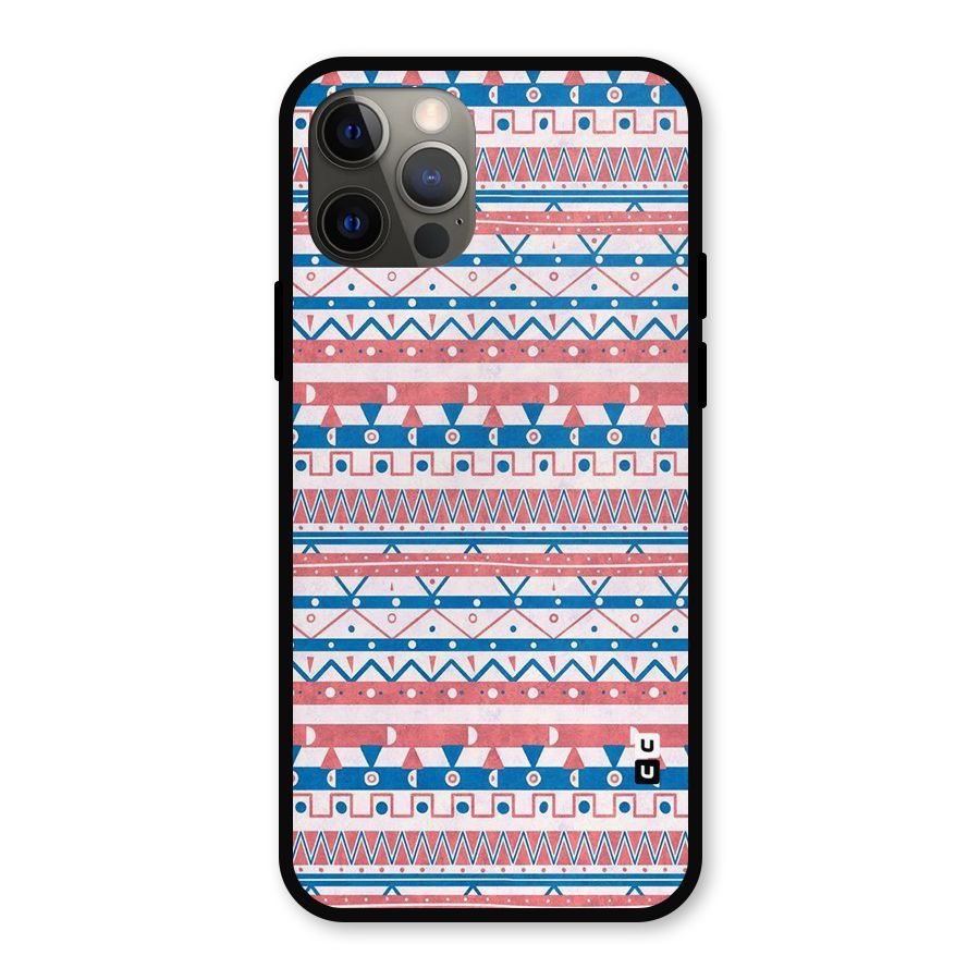 Seamless Ethnic Pattern Metal Back Case for iPhone 12 Pro