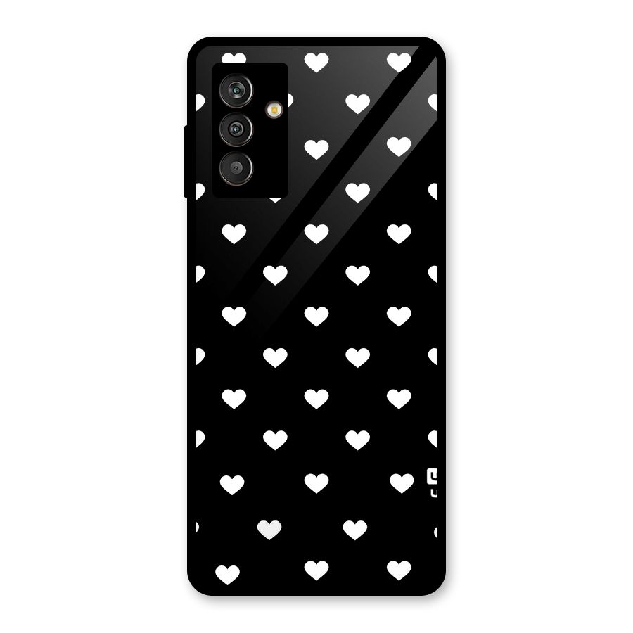 Seamless Hearts Pattern Glass Back Case for Galaxy M13