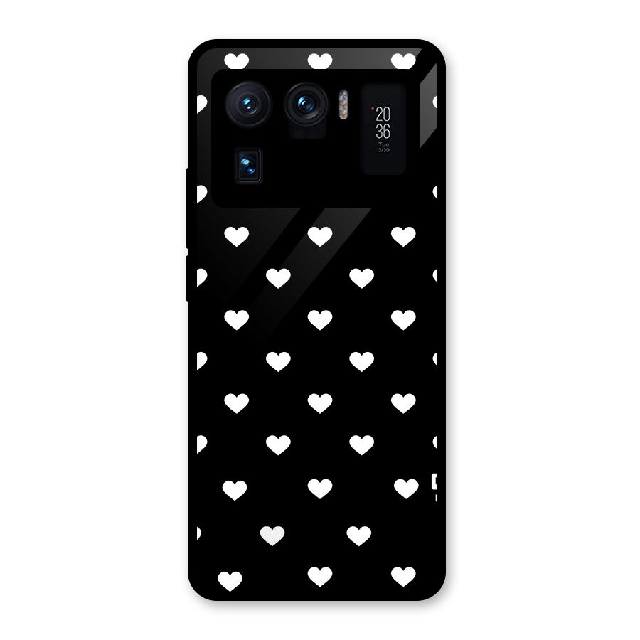 Seamless Hearts Pattern Glass Back Case for Mi 11 Ultra