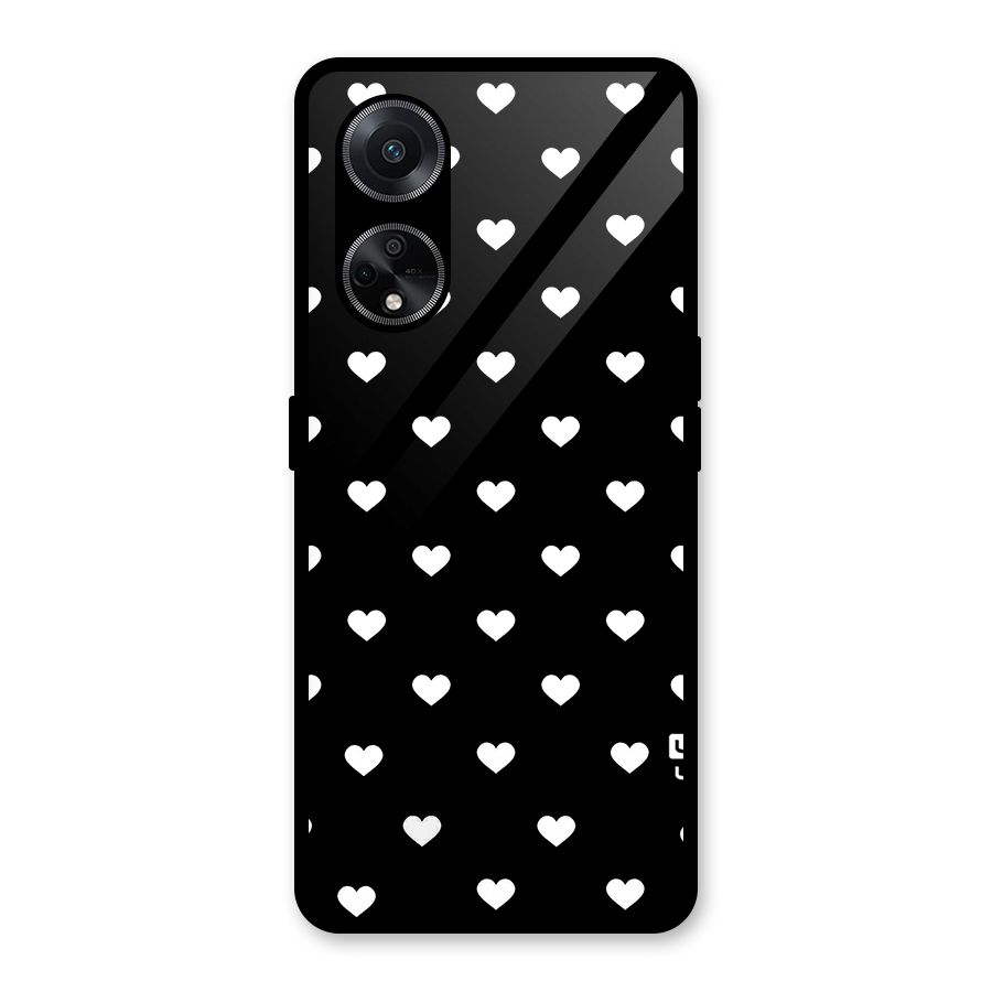 Seamless Hearts Pattern Glass Back Case for Oppo F23