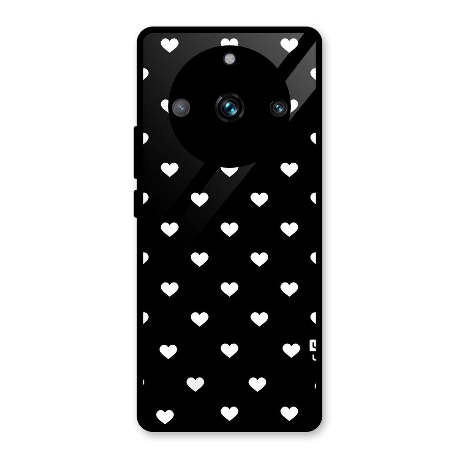 Seamless Hearts Pattern Glass Back Case for Realme 11 Pro