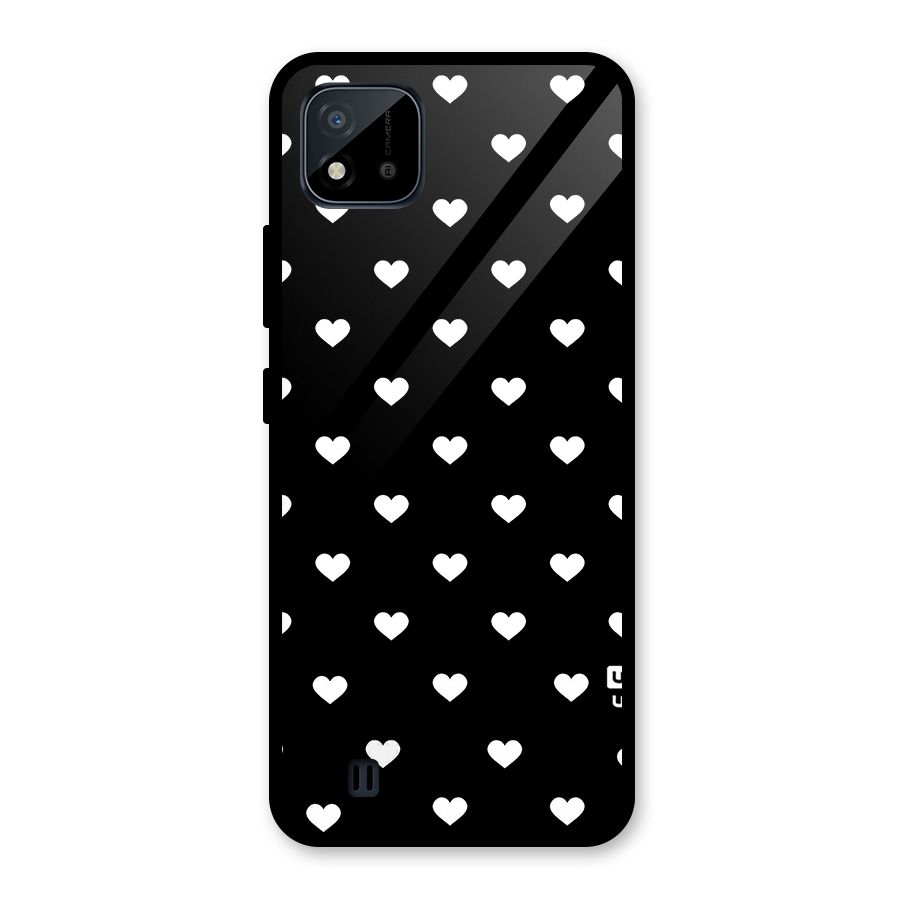 Seamless Hearts Pattern Glass Back Case for Realme C11 2021