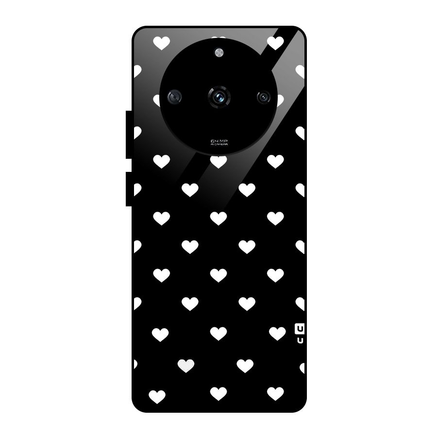 Seamless Hearts Pattern Glass Back Case for Realme Narzo 60 5G