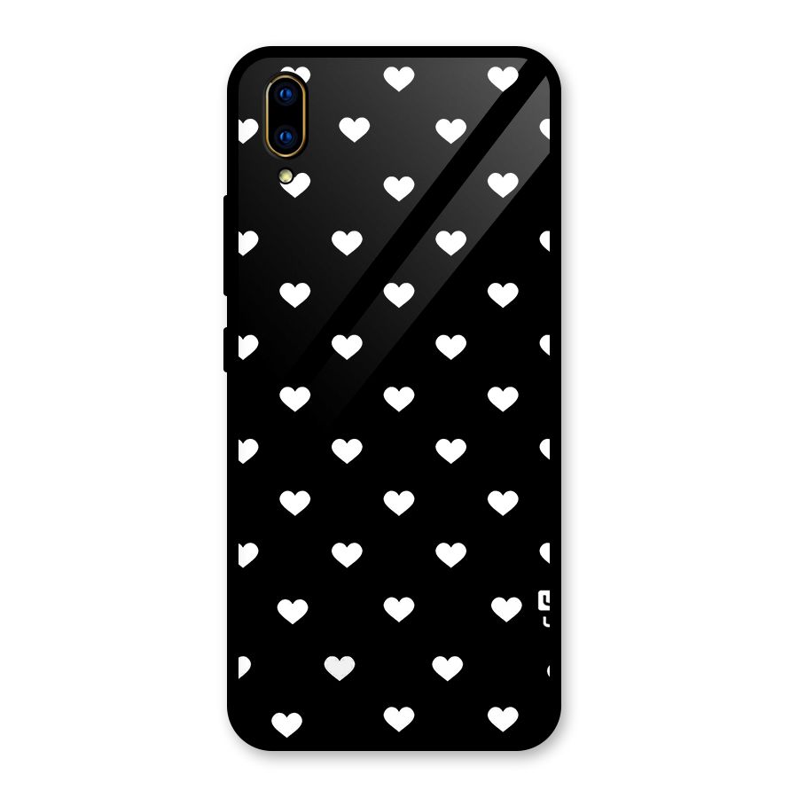 Seamless Hearts Pattern Glass Back Case for Vivo V11 Pro