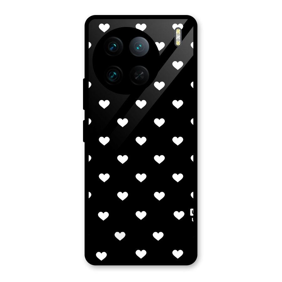 Seamless Hearts Pattern Glass Back Case for Vivo X90 Pro