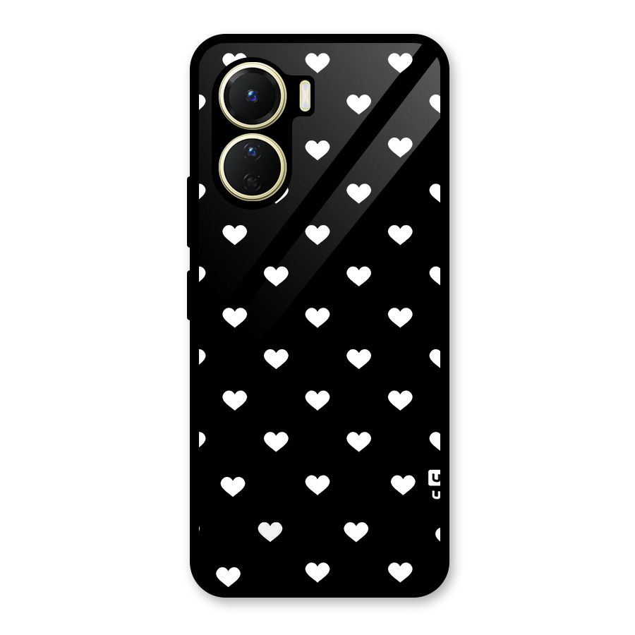 Seamless Hearts Pattern Glass Back Case for Vivo Y16