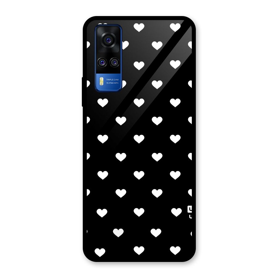 Seamless Hearts Pattern Glass Back Case for Vivo Y31