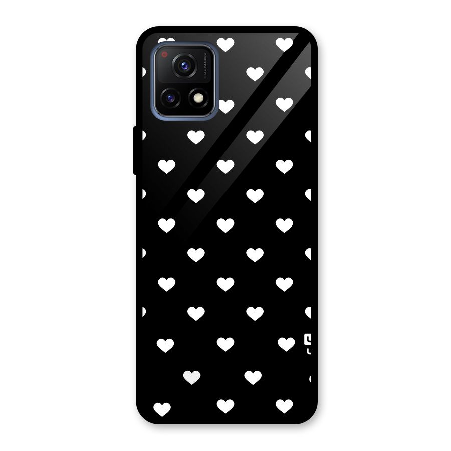 Seamless Hearts Pattern Glass Back Case for Vivo Y72 5G