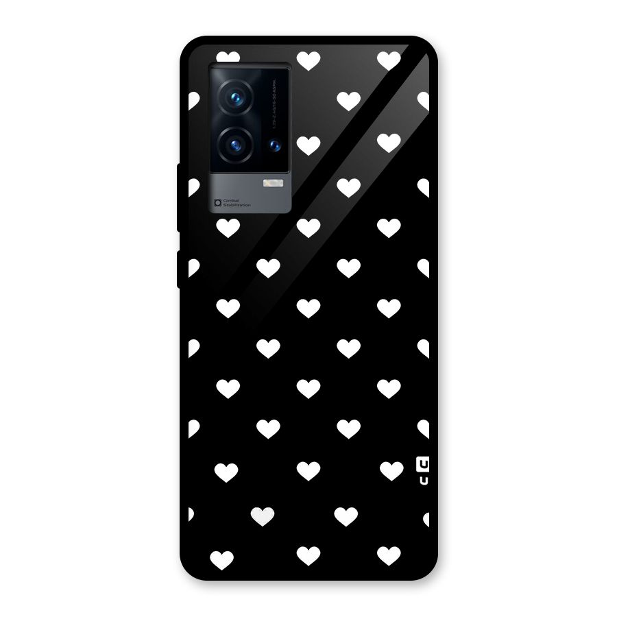 Seamless Hearts Pattern Glass Back Case for iQOO 9 5G