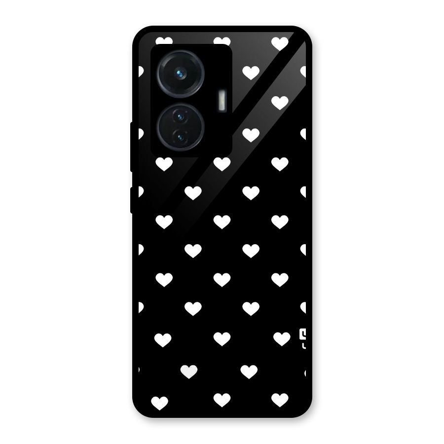 Seamless Hearts Pattern Glass Back Case for iQOO Z6 44W
