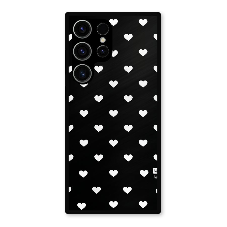 Seamless Hearts Pattern Metal Back Case for Galaxy S23 Ultra