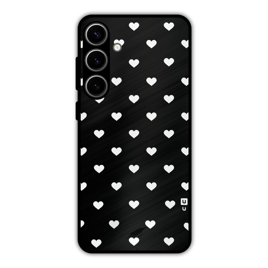 Seamless Hearts Pattern Metal Back Case for Galaxy S24 Plus