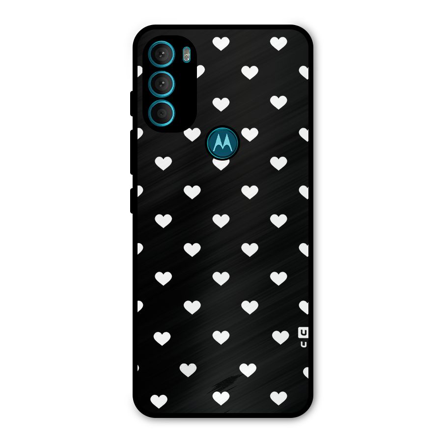 Seamless Hearts Pattern Metal Back Case for Moto G71 5G