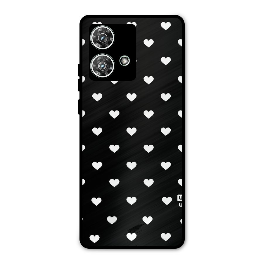 Seamless Hearts Pattern Metal Back Case for Motorola Edge 40 Neo