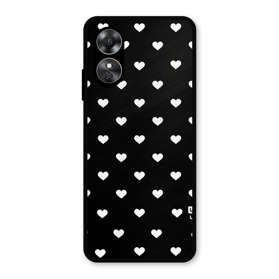 Seamless Hearts Pattern Metal Back Case for Oppo A17