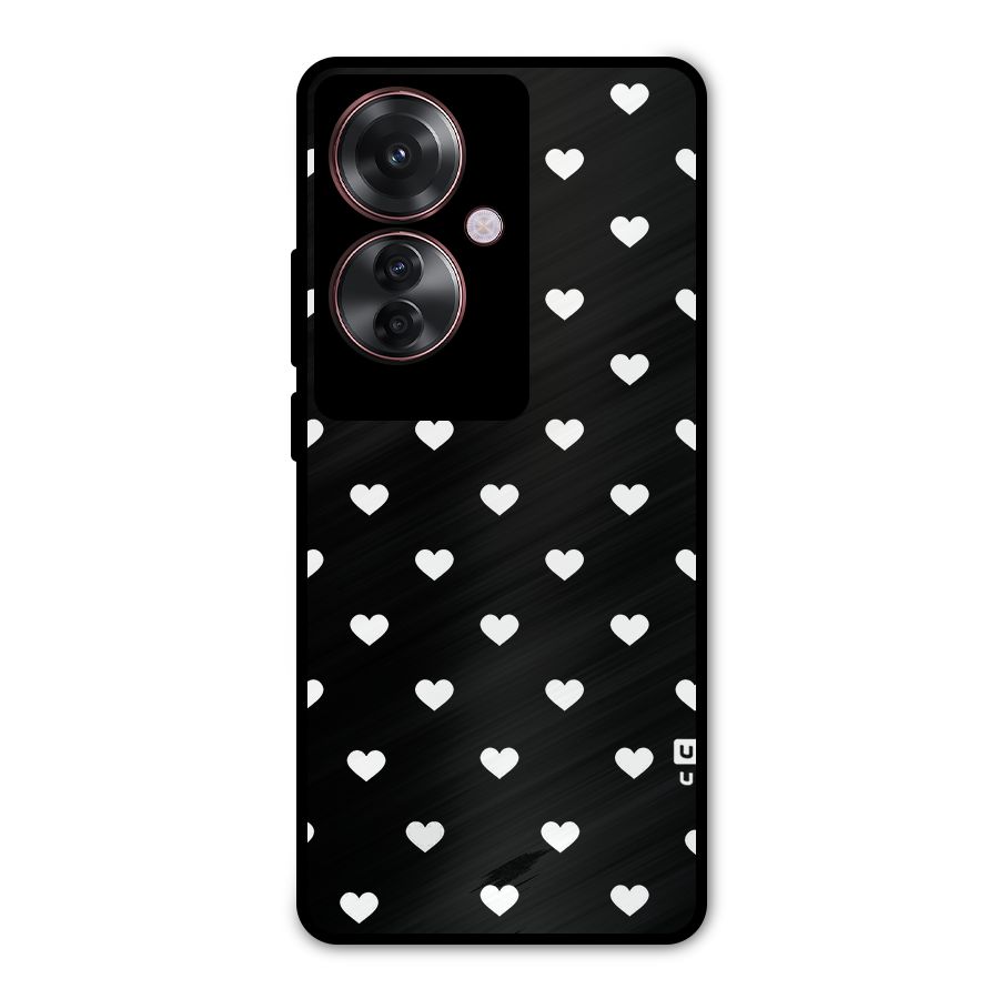 Seamless Hearts Pattern Metal Back Case for Oppo F25 Pro