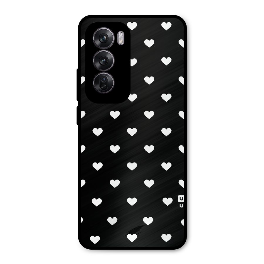 Seamless Hearts Pattern Metal Back Case for Oppo Reno12 Pro