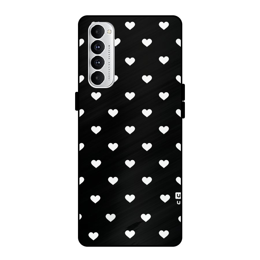 Seamless Hearts Pattern Metal Back Case for Oppo Reno4 Pro