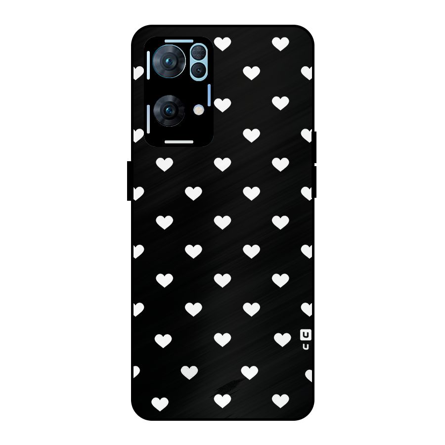 Seamless Hearts Pattern Metal Back Case for Oppo Reno7 Pro 5G