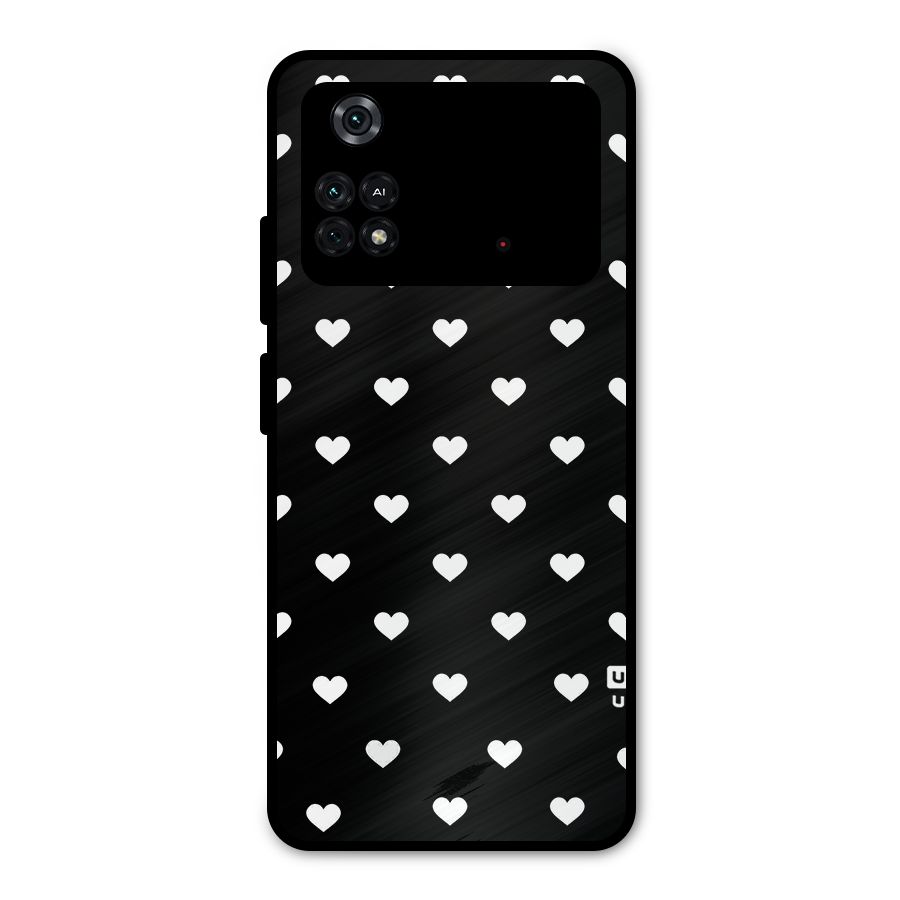 Seamless Hearts Pattern Metal Back Case for Poco M4 Pro 4G