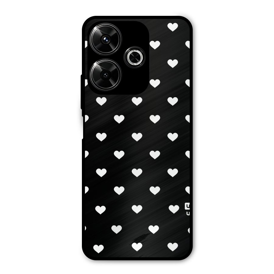 Seamless Hearts Pattern Metal Back Case for Poco M6 Plus
