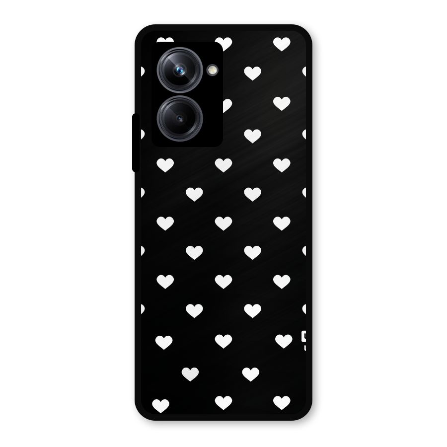 Seamless Hearts Pattern Metal Back Case for Realme 10 Pro