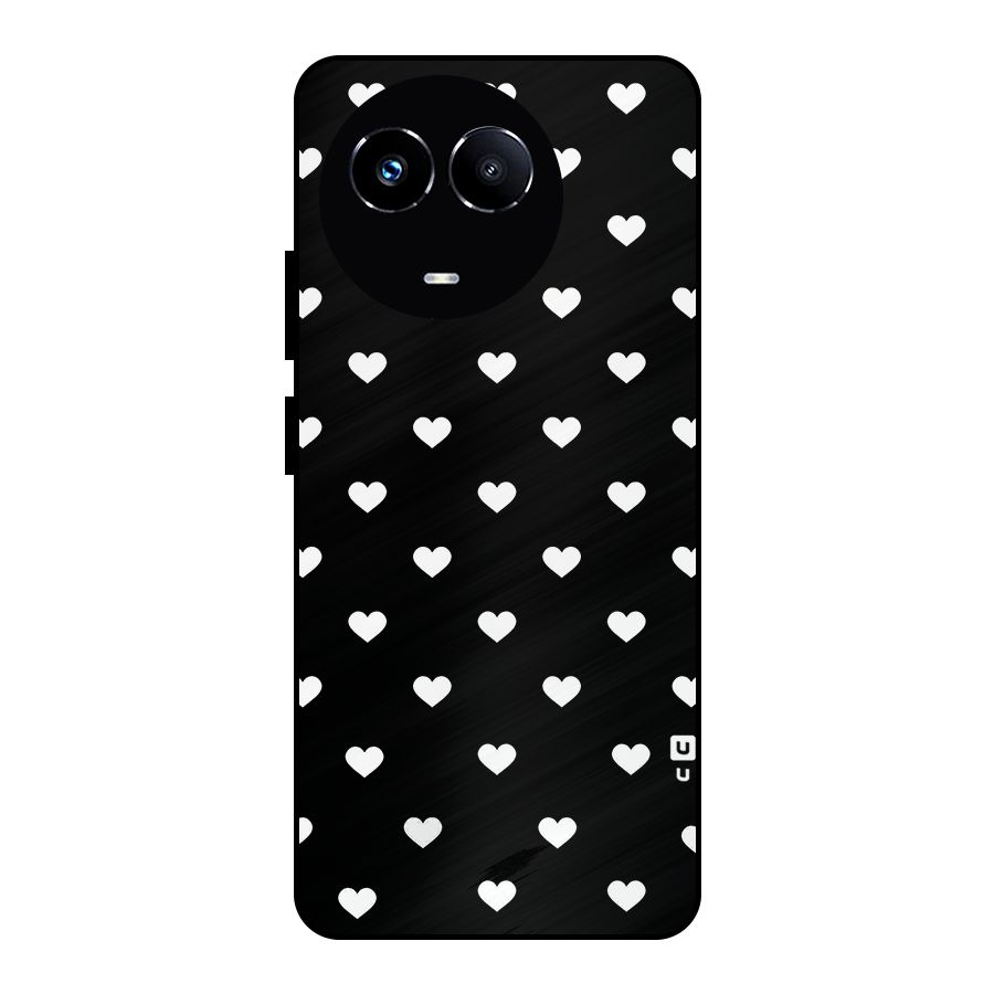 Seamless Hearts Pattern Metal Back Case for Realme 11 5G