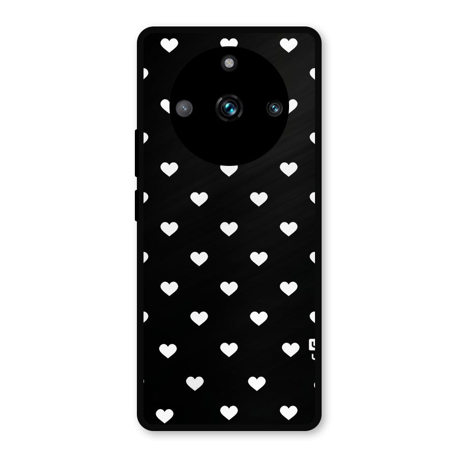 Seamless Hearts Pattern Metal Back Case for Realme 11 Pro