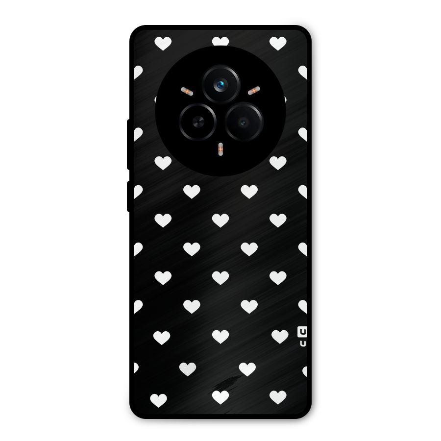 Seamless Hearts Pattern Metal Back Case for Realme 14 Pro