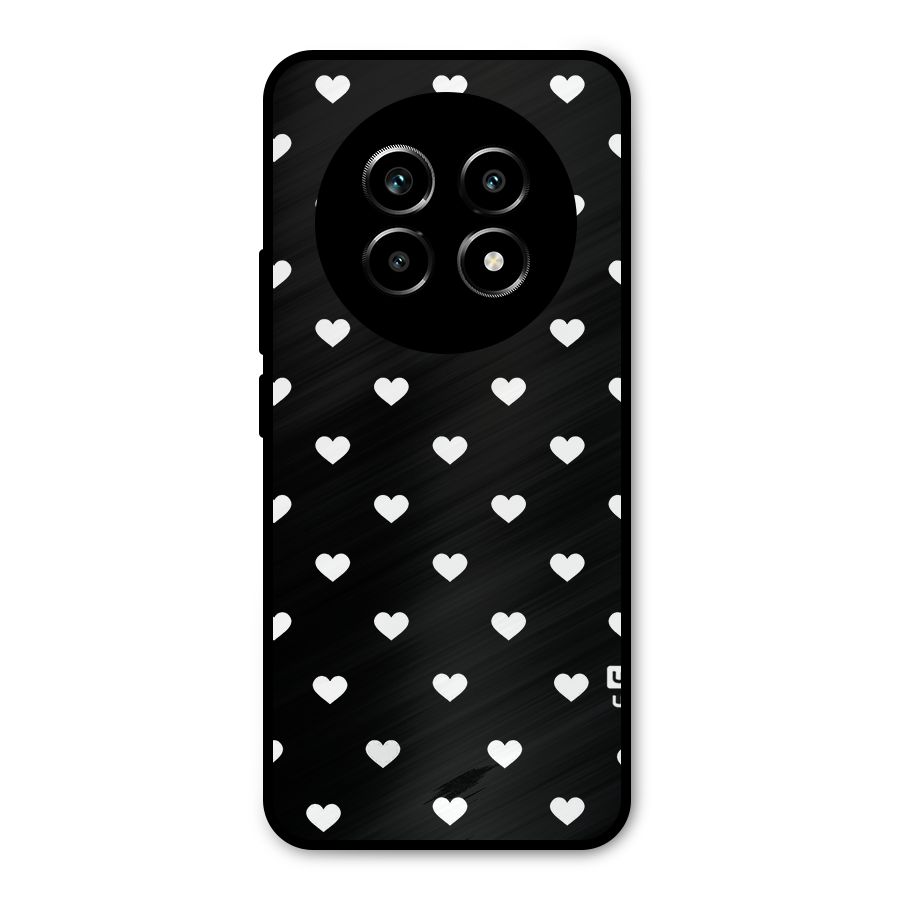 Seamless Hearts Pattern Metal Back Case for Realme 14 Pro Lite