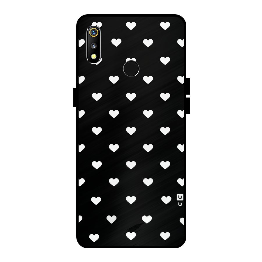 Seamless Hearts Pattern Metal Back Case for Realme 3i