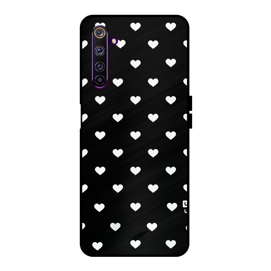 Seamless Hearts Pattern Metal Back Case for Realme 6 Pro