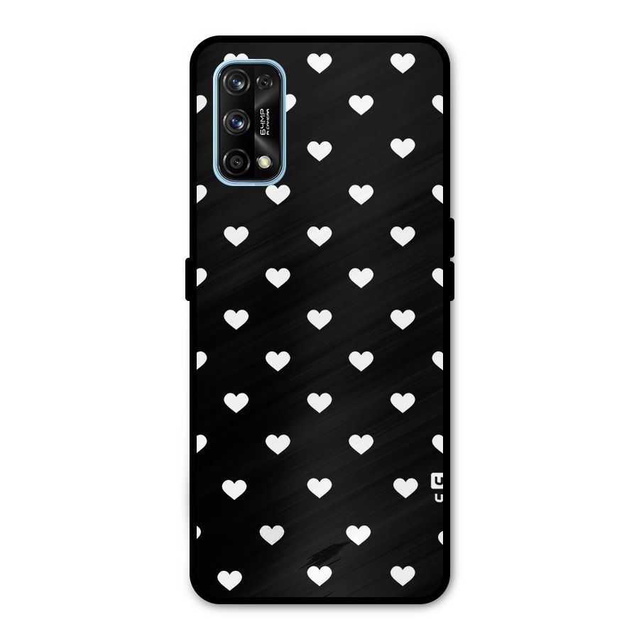 Seamless Hearts Pattern Metal Back Case for Realme 7 Pro